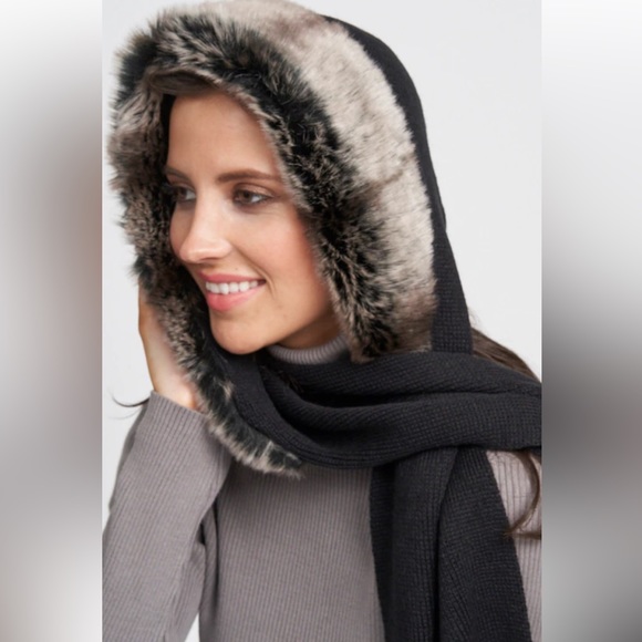 Parkhurst Accessories Parkhust Canadian Brand Faux Fur Hooded Scarf